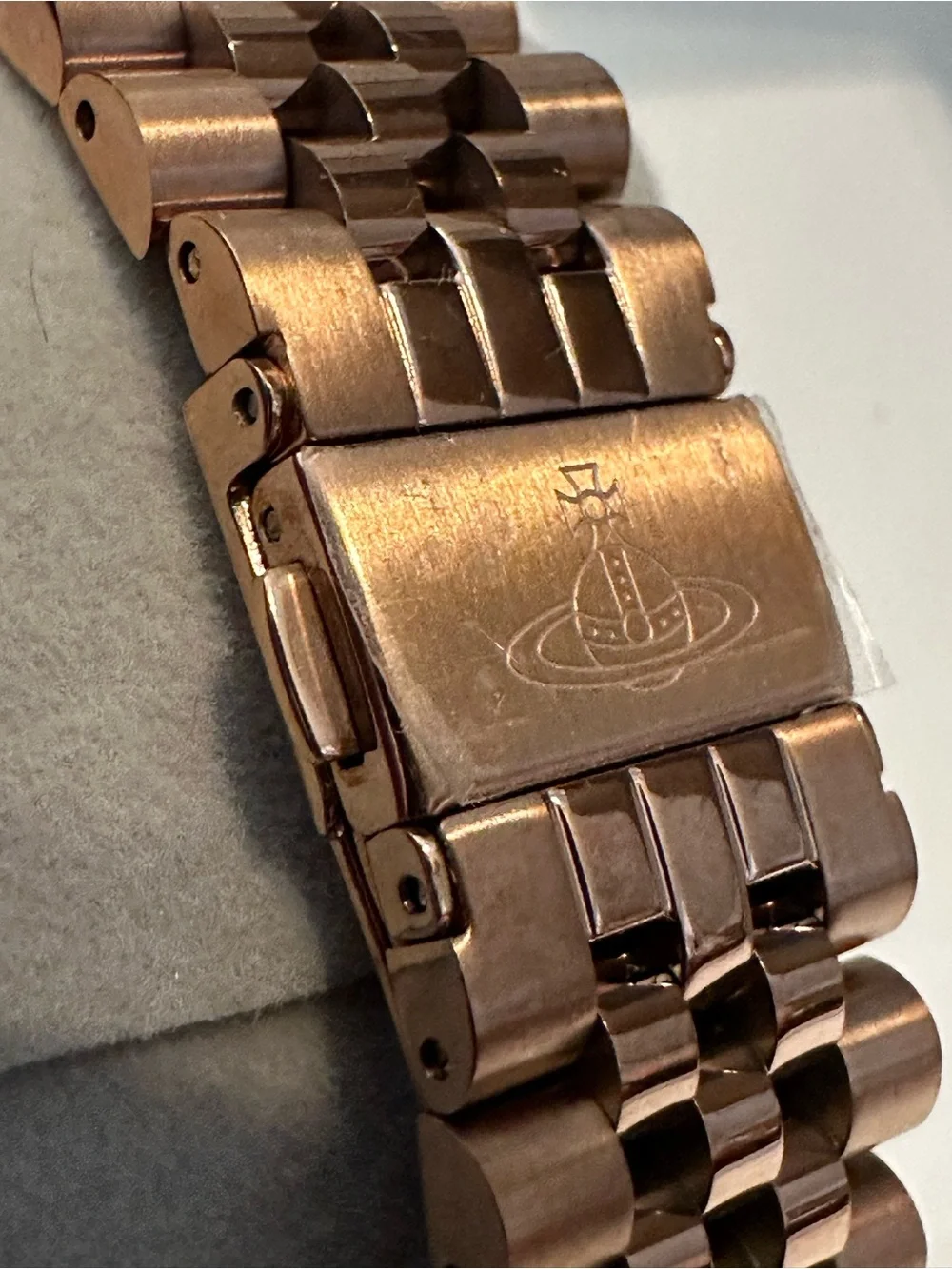 New Vivienne Westwood Wallace Rose Gold Crystal Swiss Watch w Box